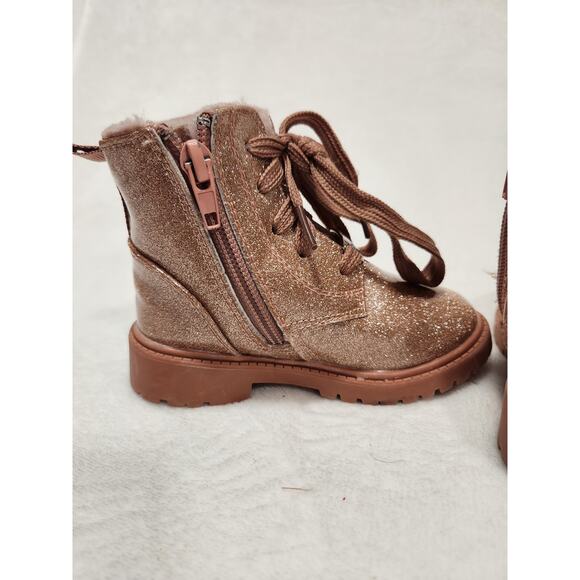 Pink Glitter toddler boots by Bebe size 6 - Picture 3 of 7